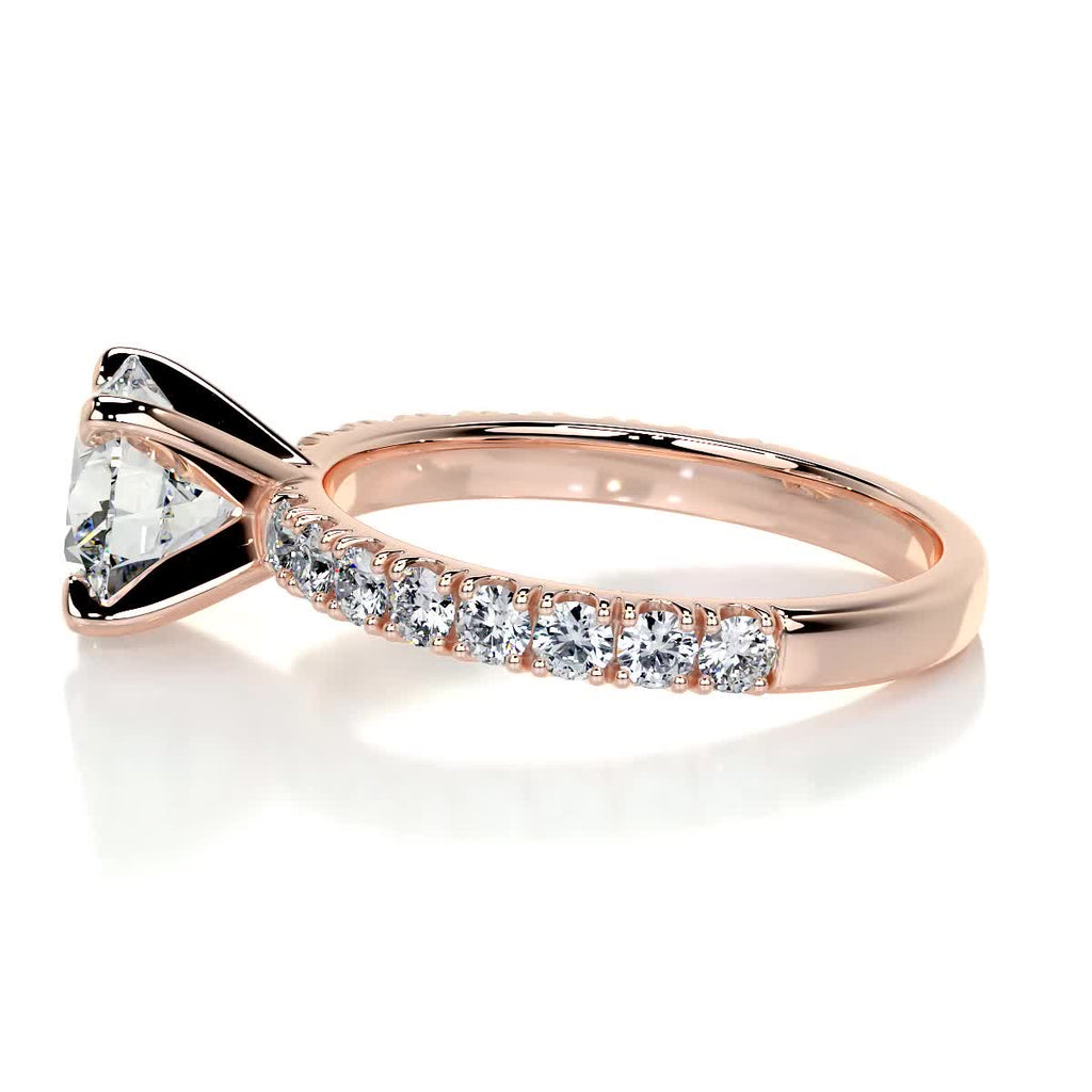 Round Pave Lab Grown Diamond Engagement Ring