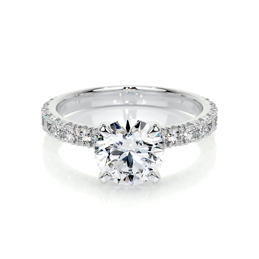 Round Pave Lab Grown Diamond Engagement Ring