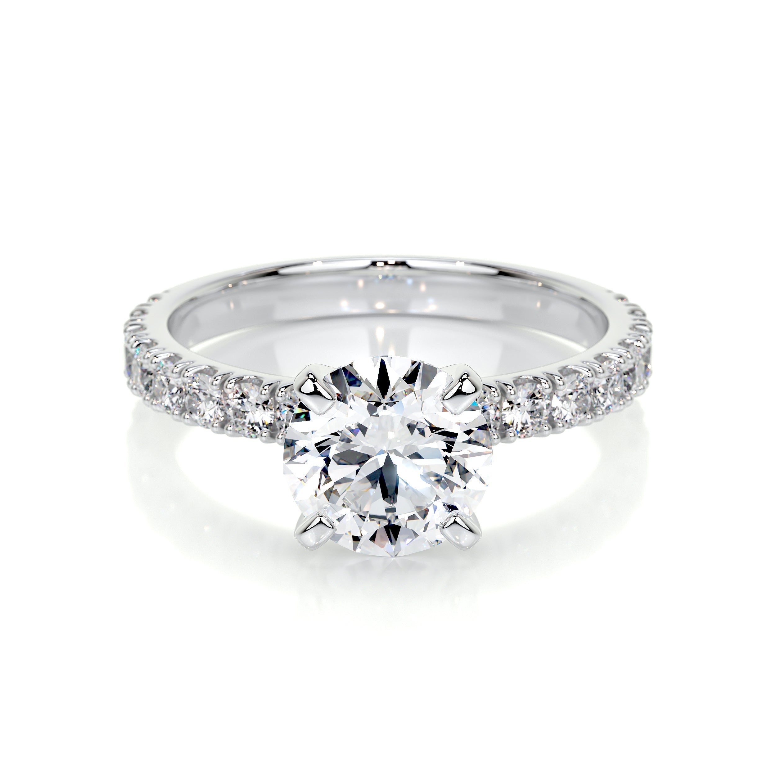 Round Pave Lab Grown Diamond Engagement Ring