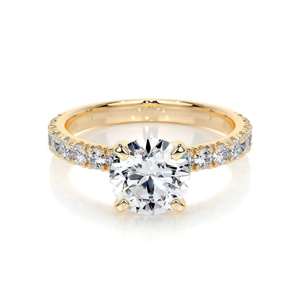 Round Pave Lab Grown Diamond Engagement Ring