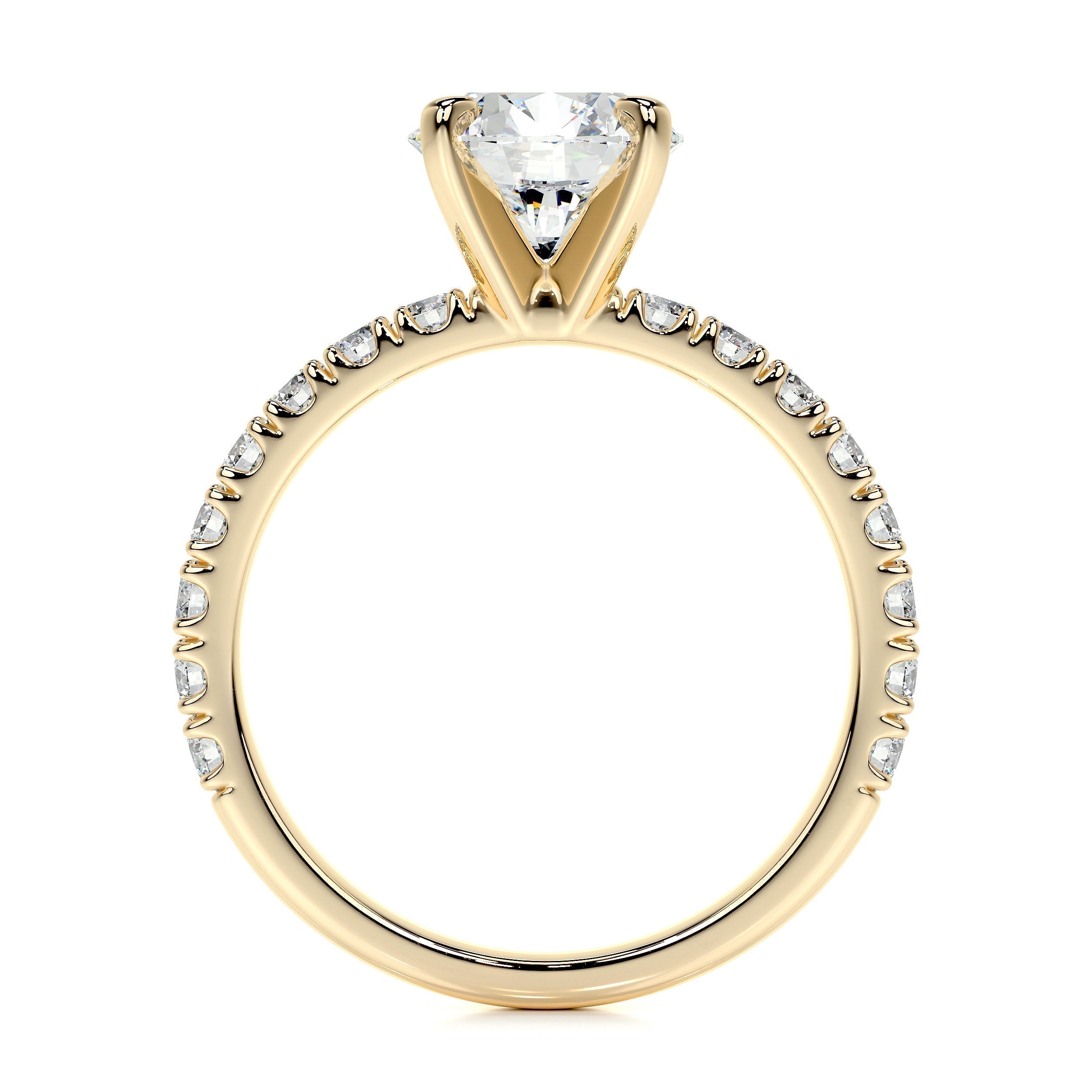 Round Pave Lab Grown Diamond Engagement Ring