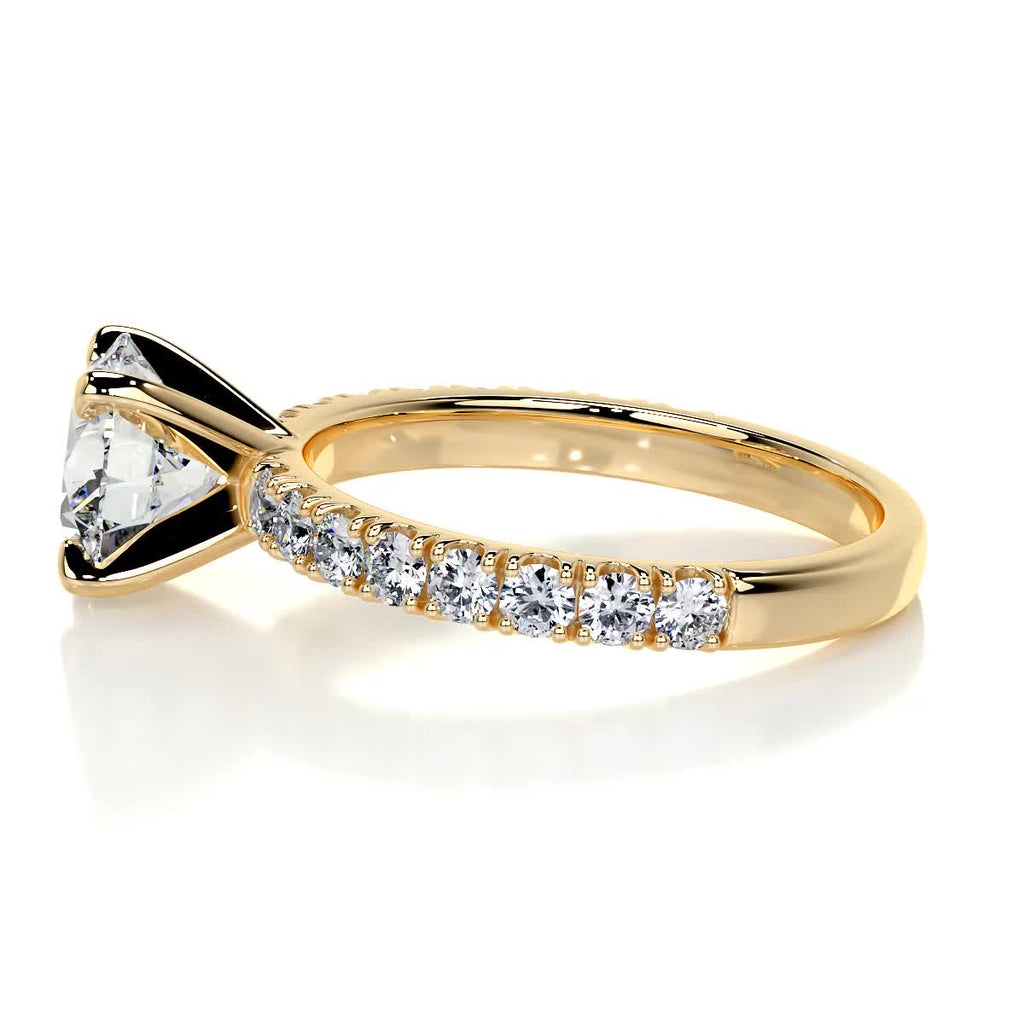 Round Pave Lab Grown Diamond Engagement Ring