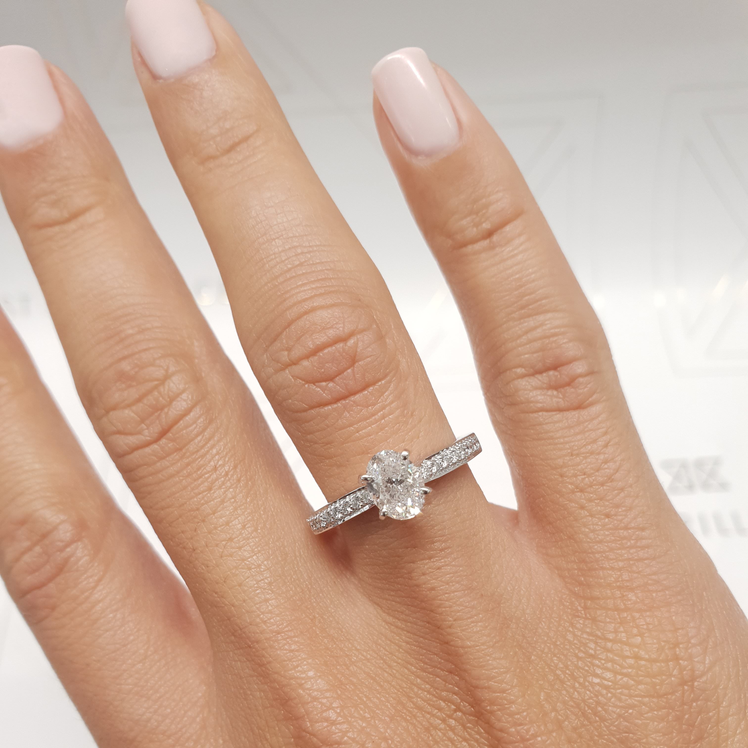 Oval Pave Lab Grown Diamond Engagement Ring