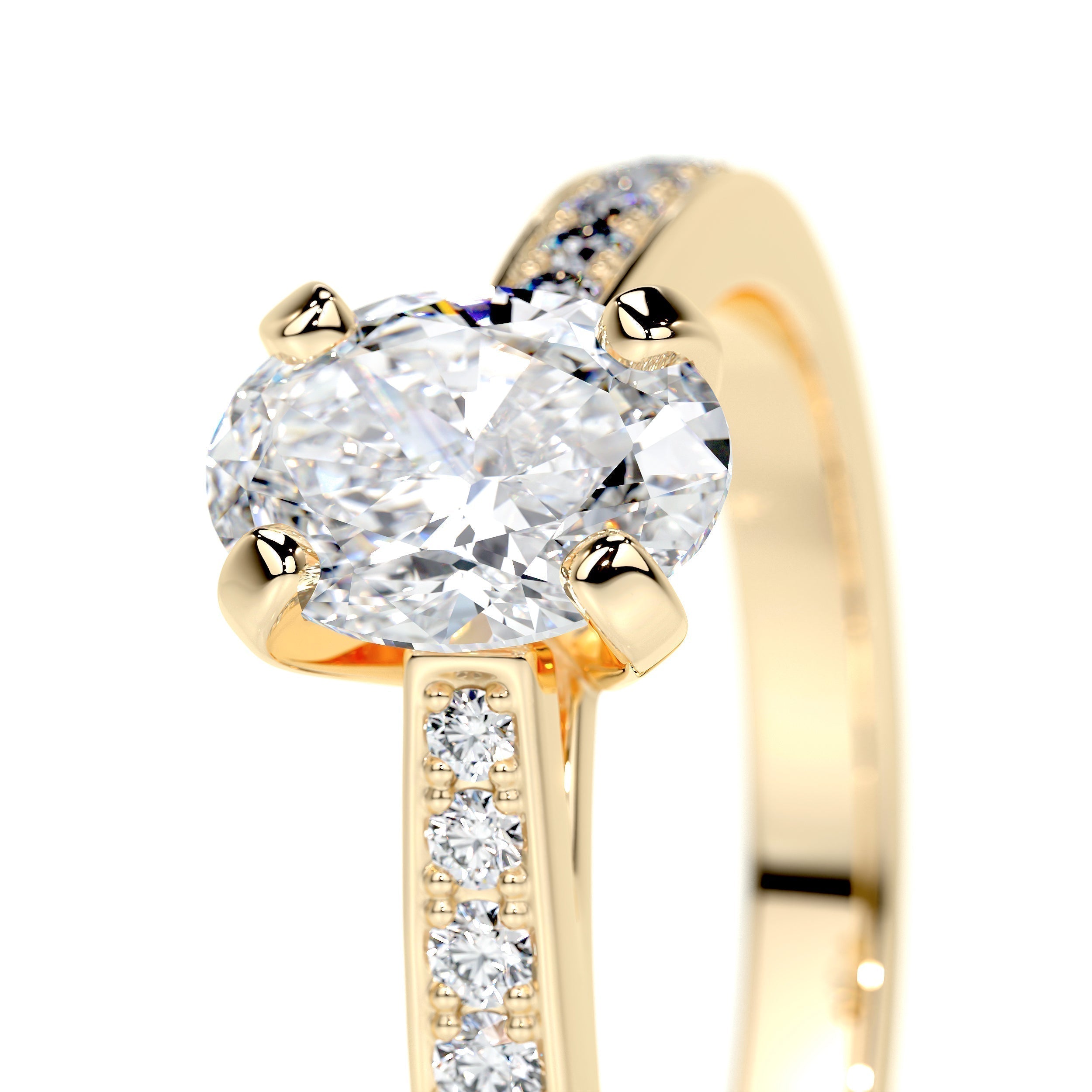Oval Pave Lab Grown Diamond Engagement Ring