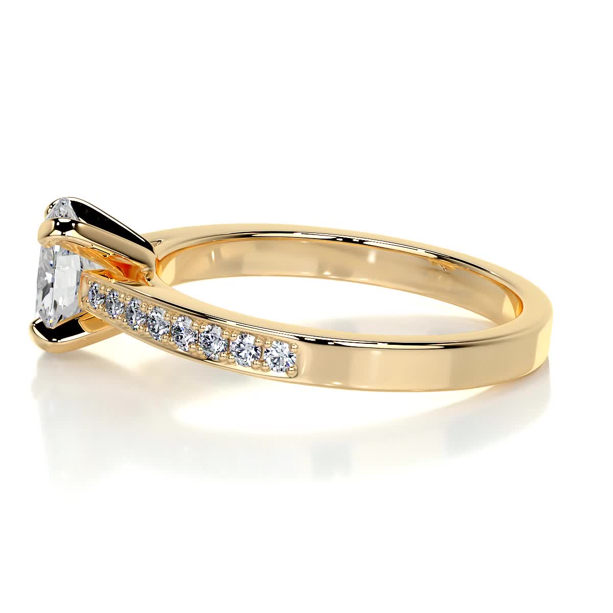 Oval Pave Lab Grown Diamond Engagement Ring