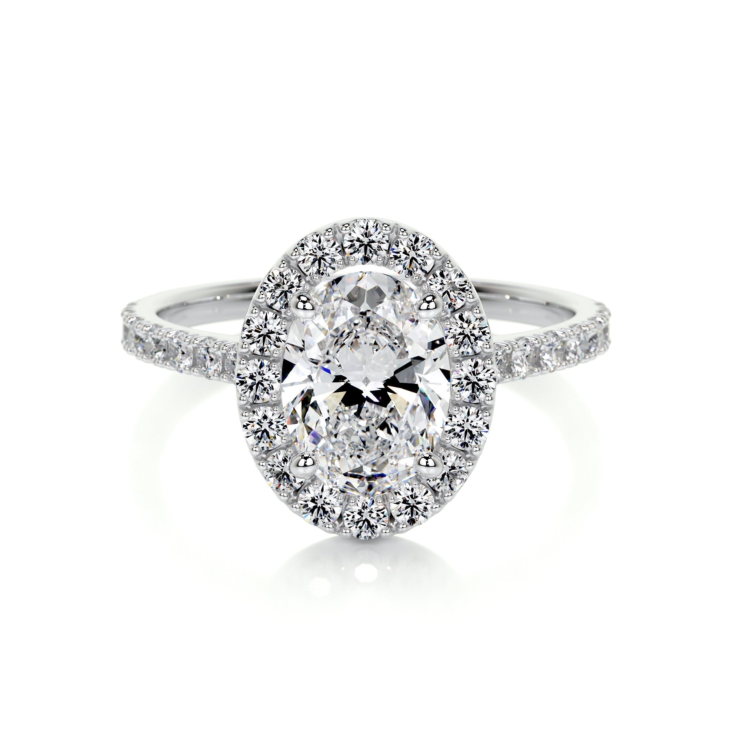 Oval Halo & Pave Lab Grown Diamond Engagement Ring