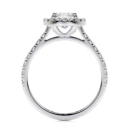 1.0 CT Oval Halo CVD F/VS2 Diamond Engagement Ring 4