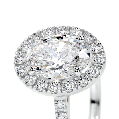 1.0 CT Oval Halo CVD F/VS2 Diamond Engagement Ring 3