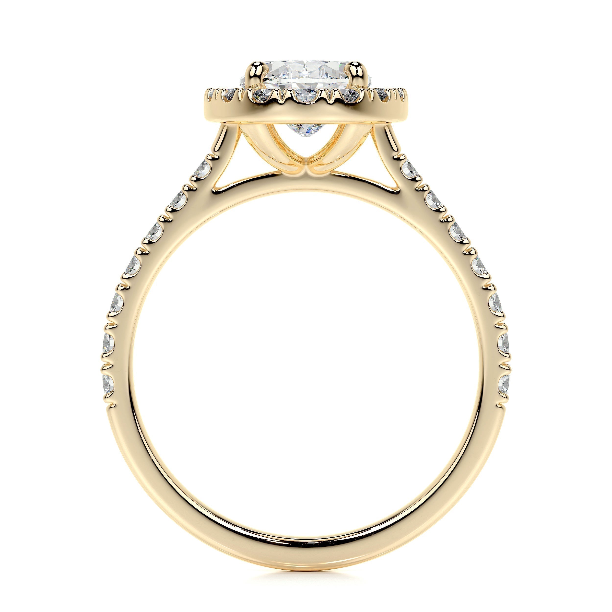 Oval Halo & Pave Lab Grown Diamond Engagement Ring