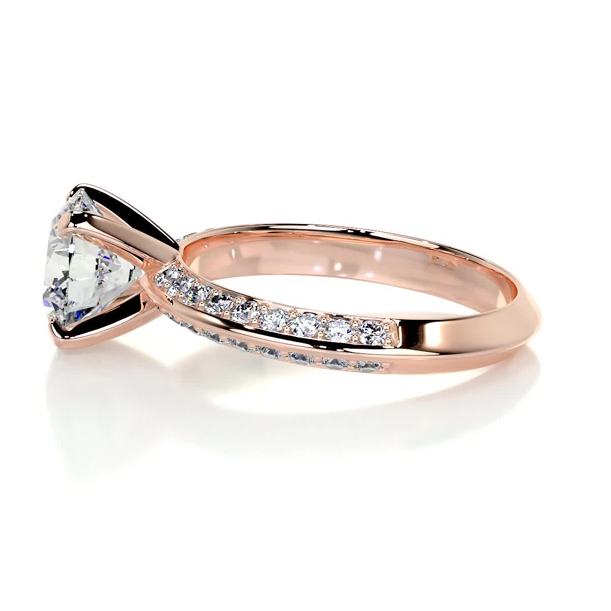 Round Pave Lab Grown Diamond Engagement Ring