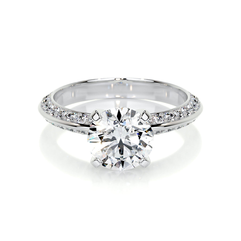 Round Pave Lab Grown Diamond Engagement Ring