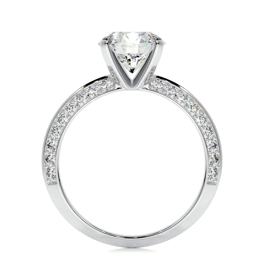 Round Pave Lab Grown Diamond Engagement Ring