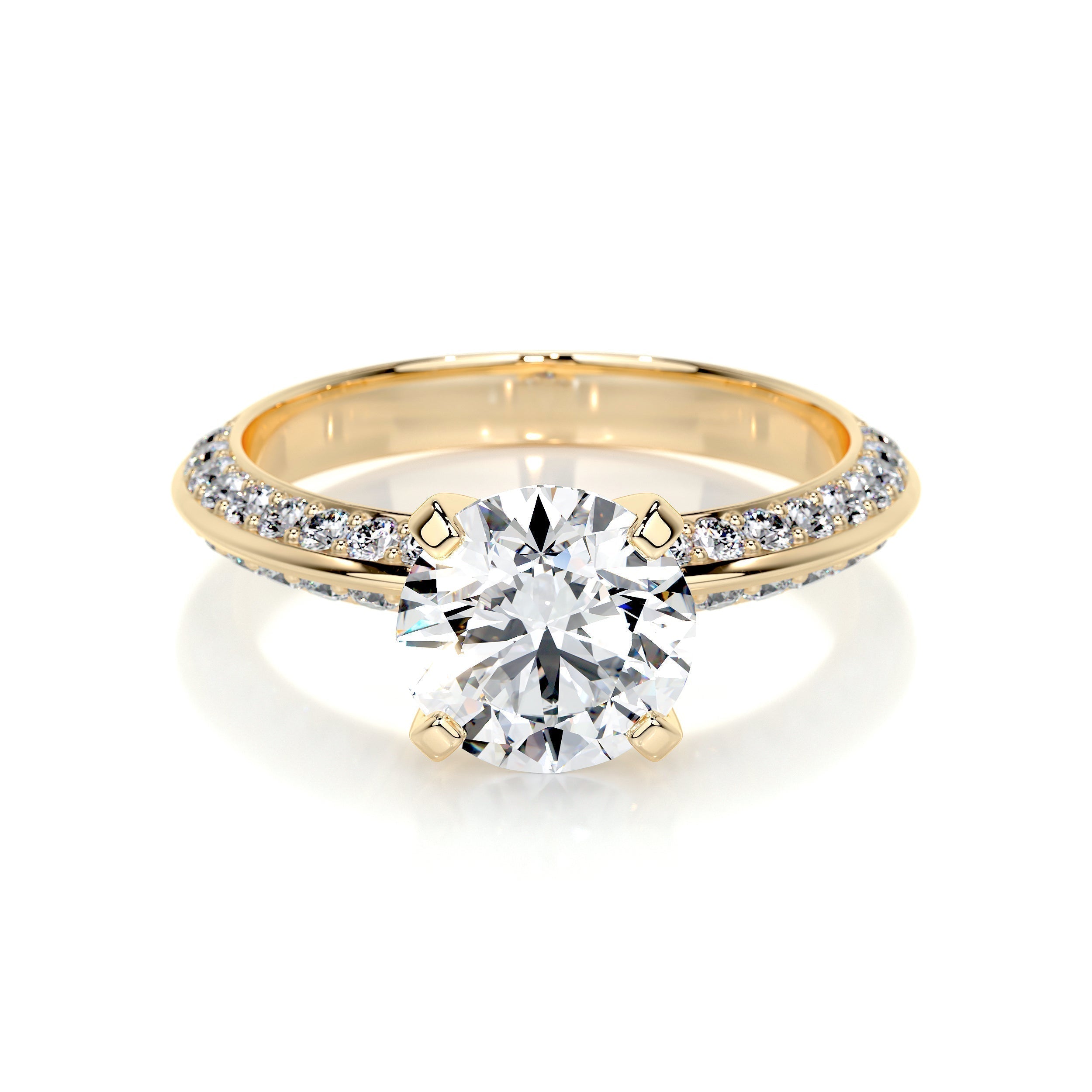 Round Pave Lab Grown Diamond Engagement Ring