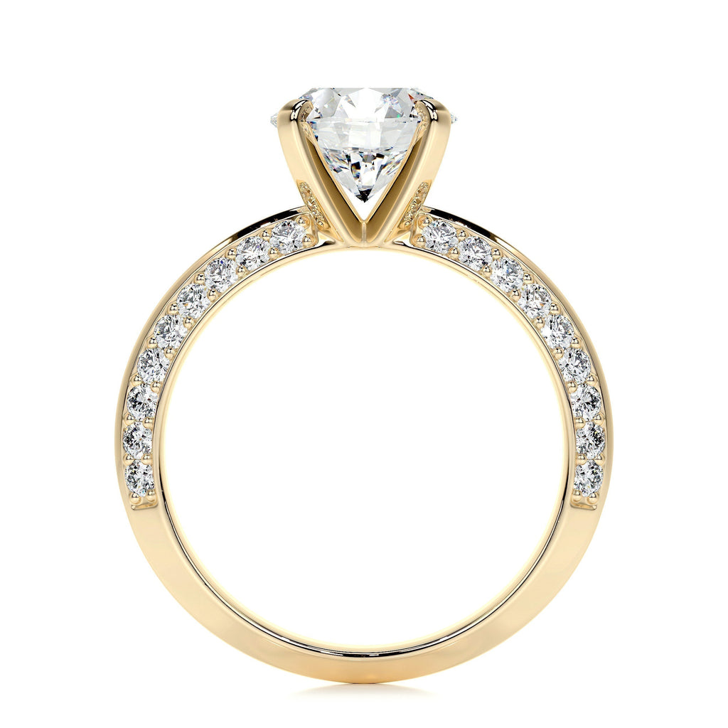 Round Pave Lab Grown Diamond Engagement Ring
