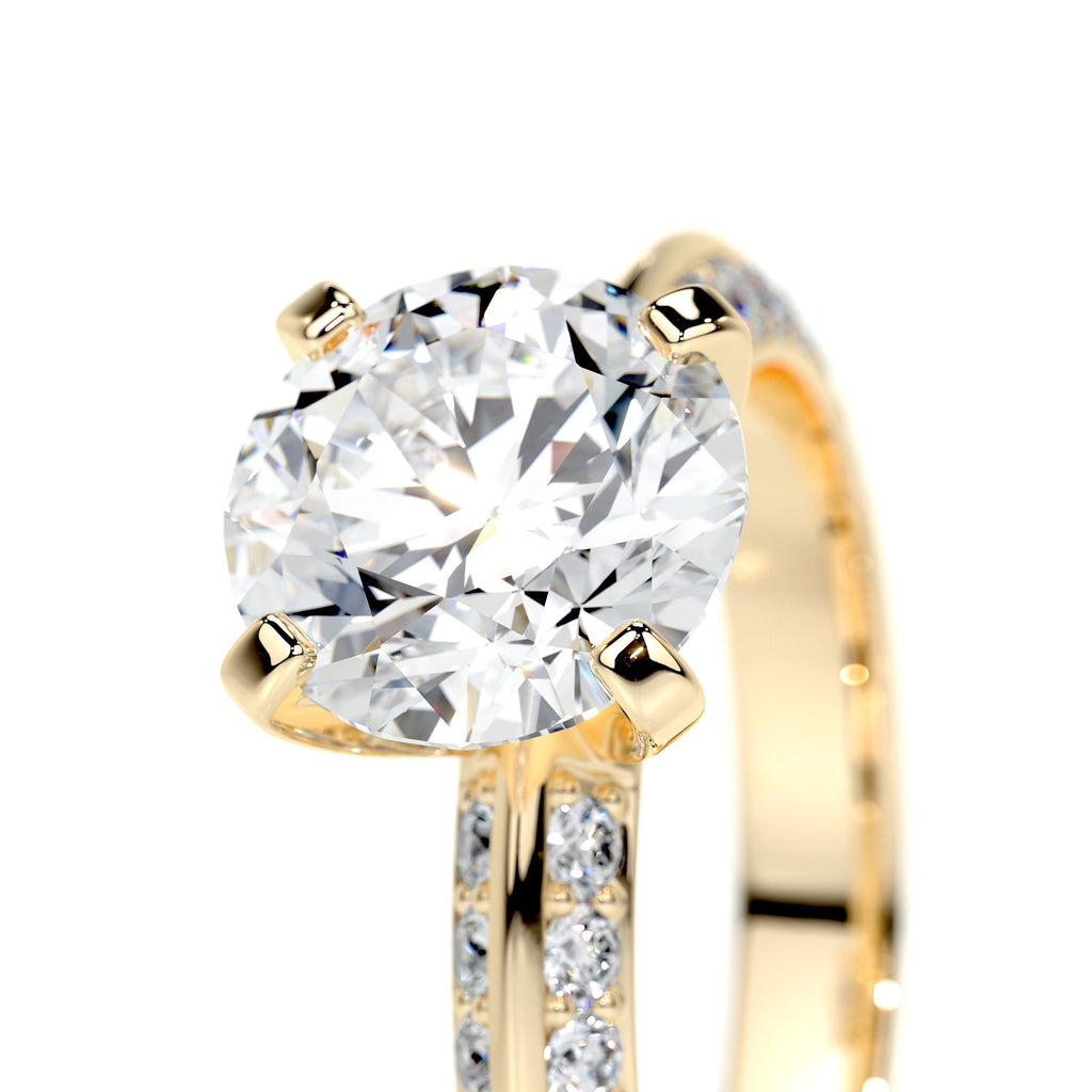 Round Pave Lab Grown Diamond Engagement Ring