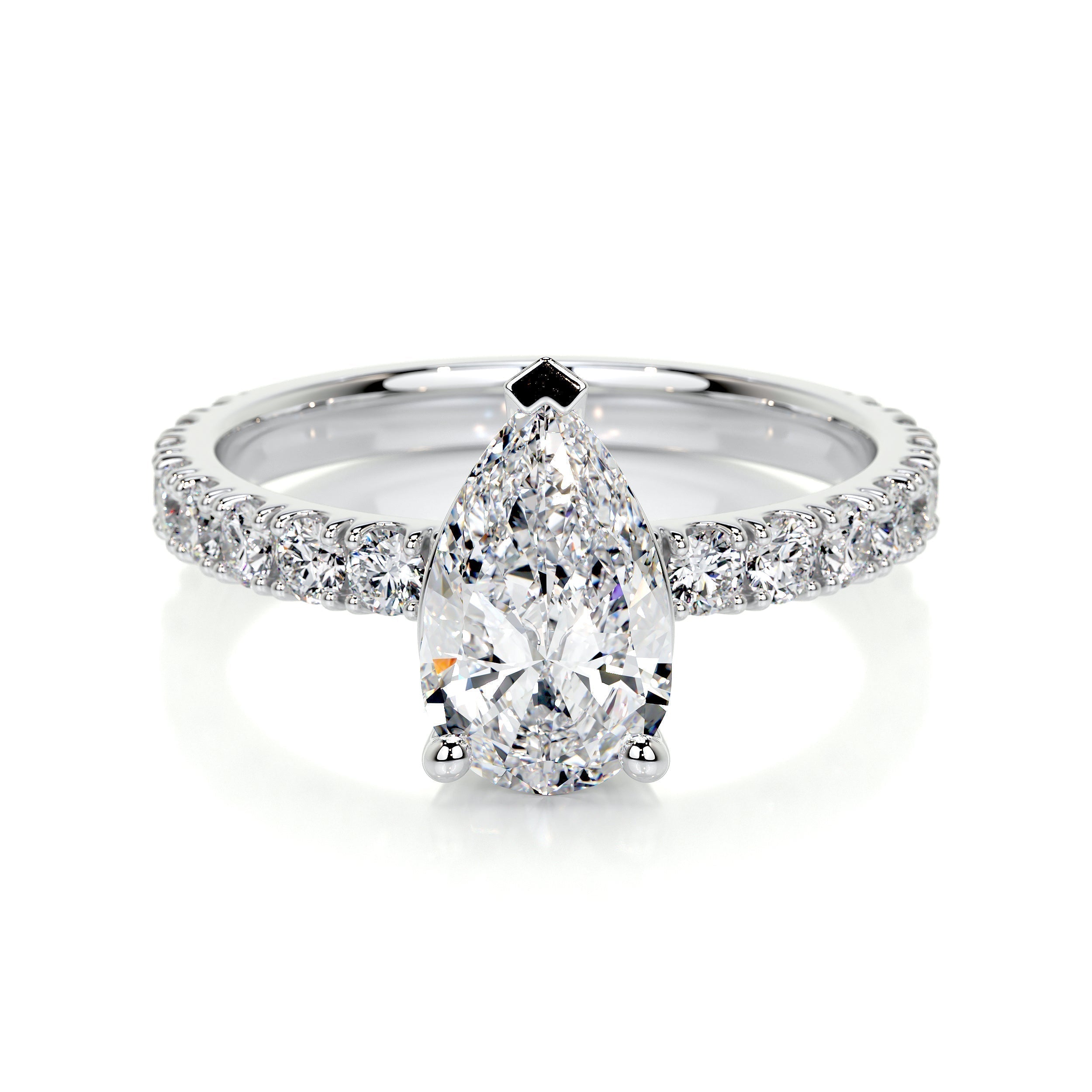 Pear Pave Lab Grown Diamond Engagement Ring