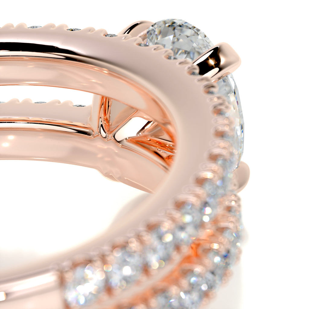 1.0 CT Oval Solitaire CVD F/VS Diamond Bridal Ring Set 15