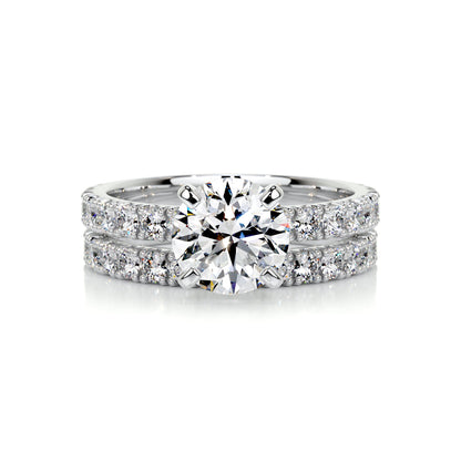 1.50 CT Round Solitaire CVD F/VS Diamond Bridal Ring Set 1