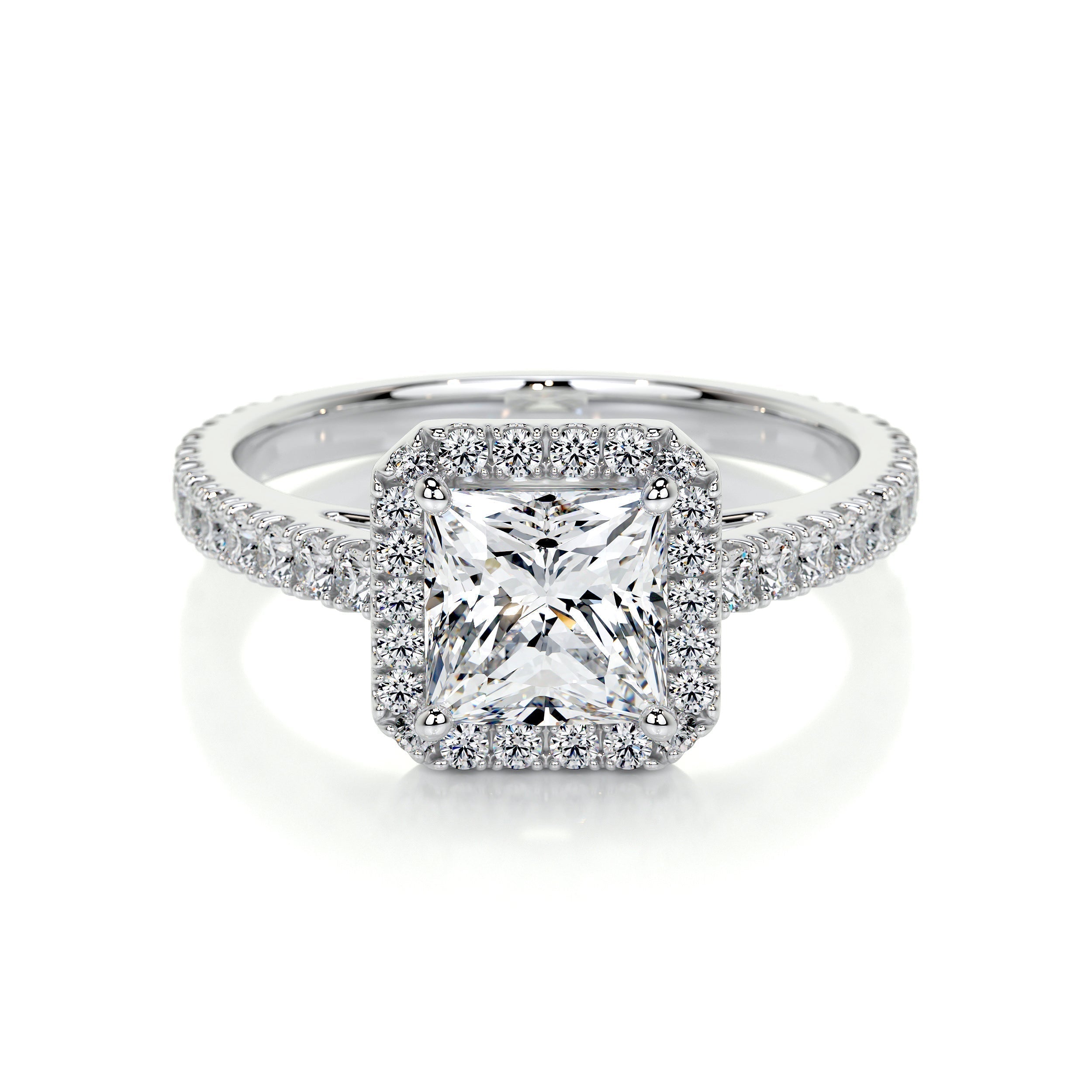 Princess Halo & Pave Lab Grown Diamond Engagement Ring