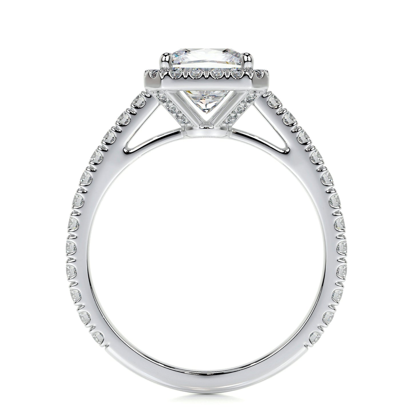 1.20 CT Princess Halo CVD E/VS2 Diamond Engagement Ring 7