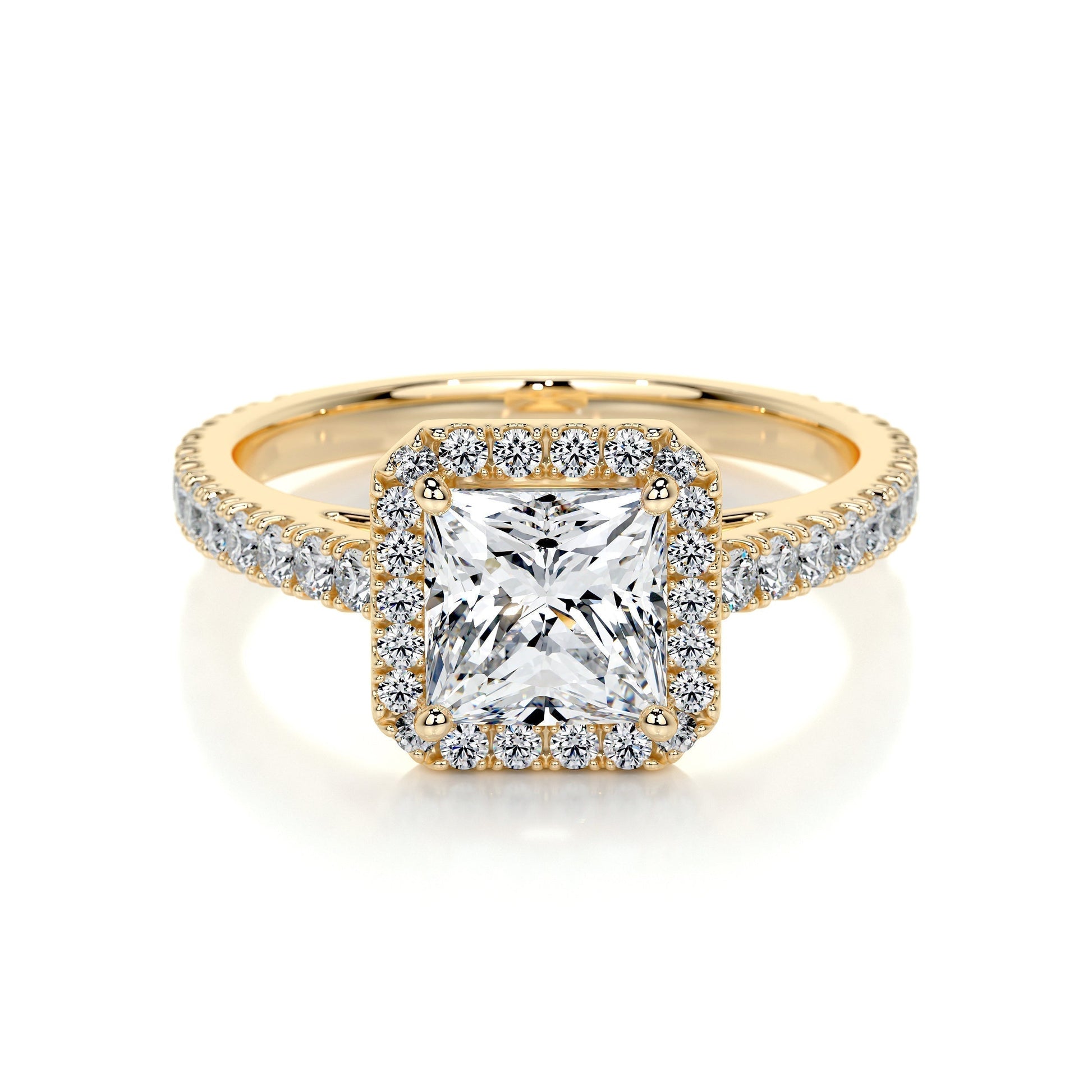 1.20 CT Princess Halo CVD E/VS2 Diamond Engagement Ring 8