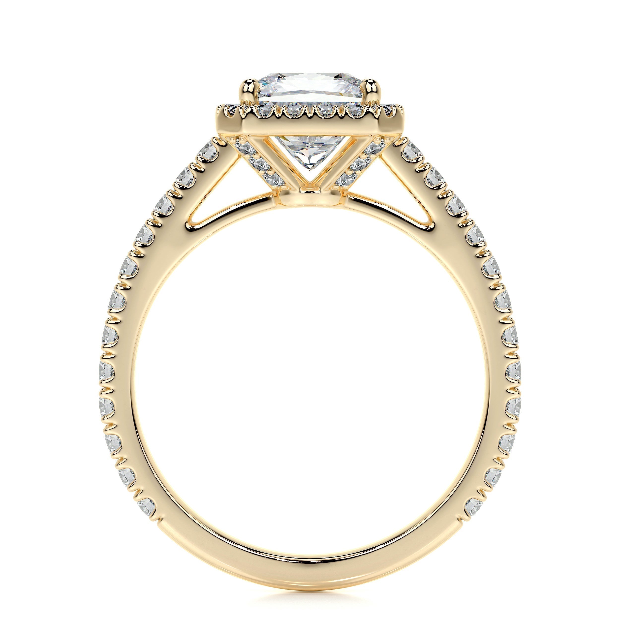 Princess Halo & Pave Lab Grown Diamond Engagement Ring