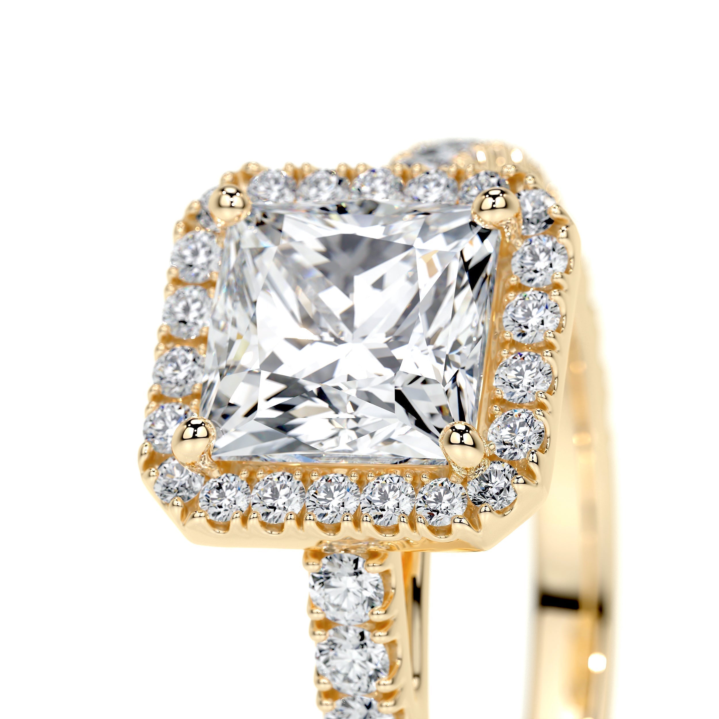 Princess Halo & Pave Lab Grown Diamond Engagement Ring