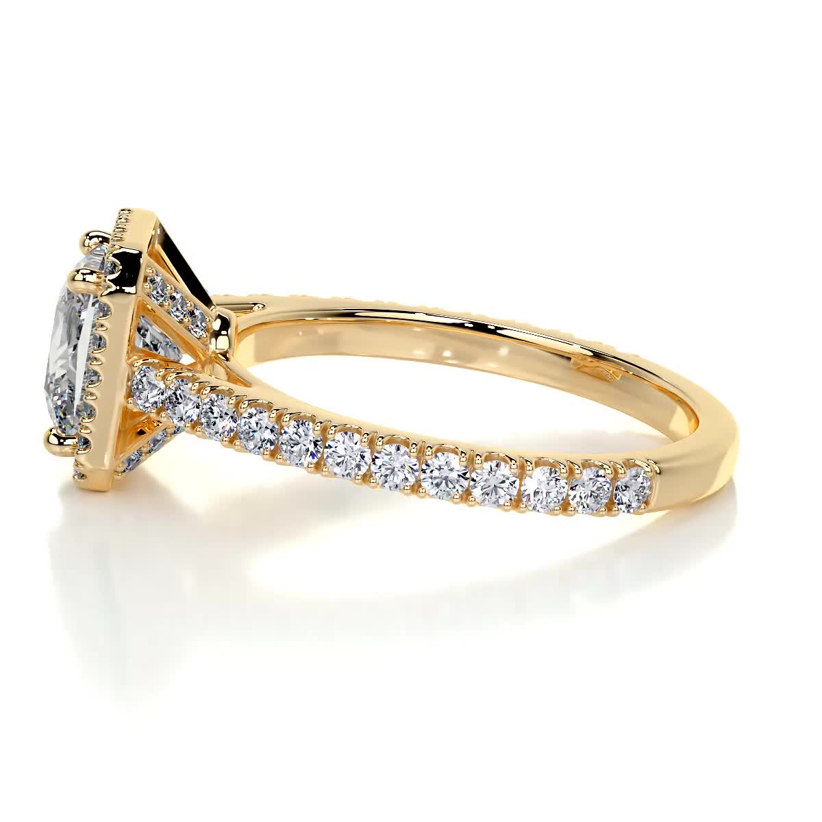 Princess Halo & Pave Lab Grown Diamond Engagement Ring