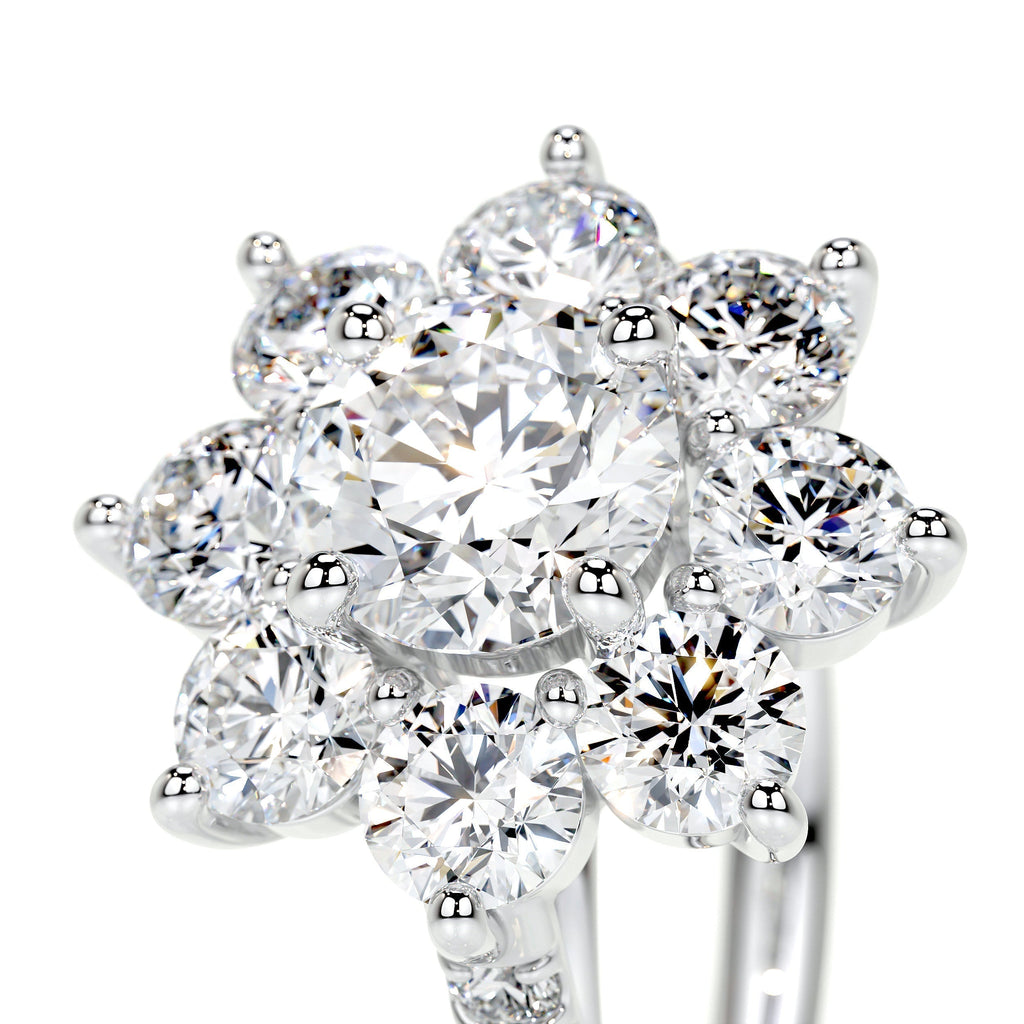 Round Floral Halo Lab Grown Diamond Engagement Ring