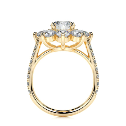 0.80 CT Round Floral Halo CVD H/SI1 Diamond Engagement Ring 11