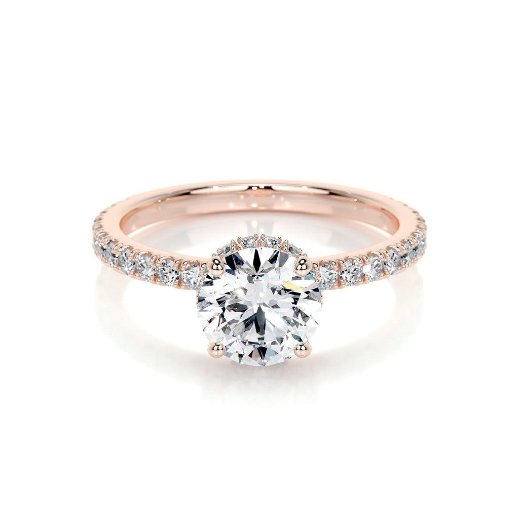 Round Pave Lab Grown Diamond Engagement Ring
