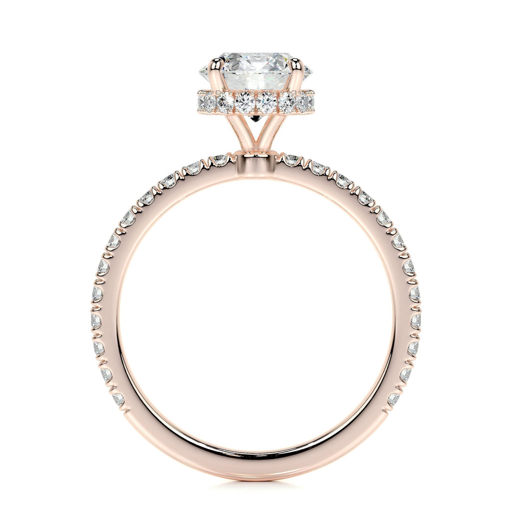 Round Pave Lab Grown Diamond Engagement Ring