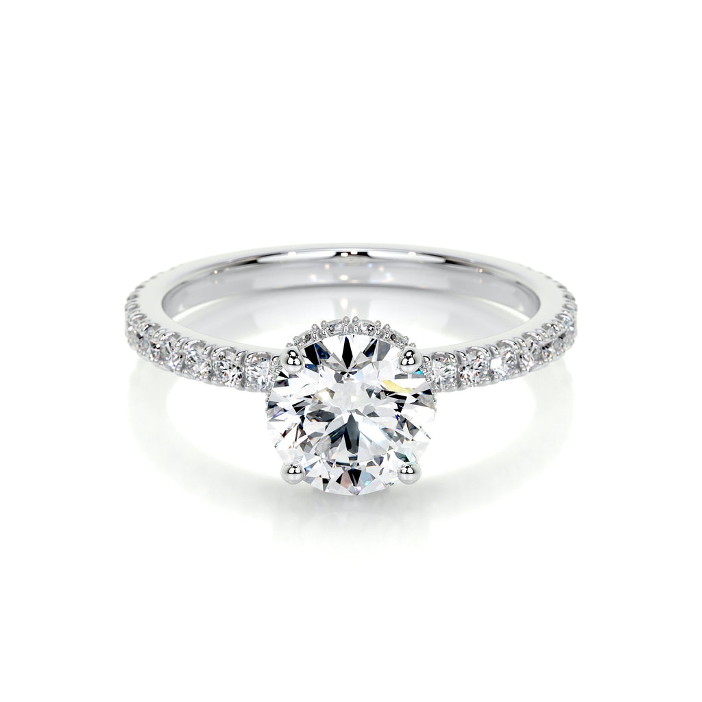 Round Pave Lab Grown Diamond Engagement Ring