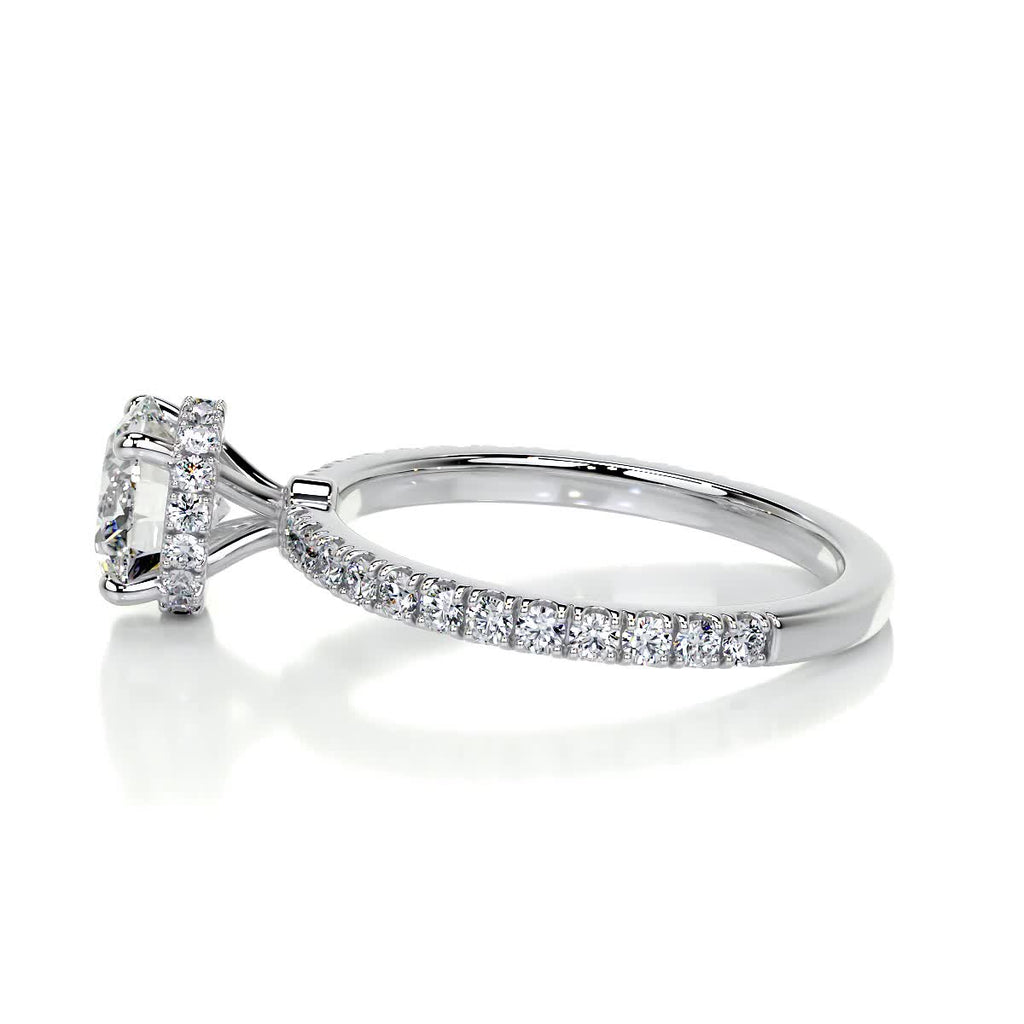 Round Pave Lab Grown Diamond Engagement Ring