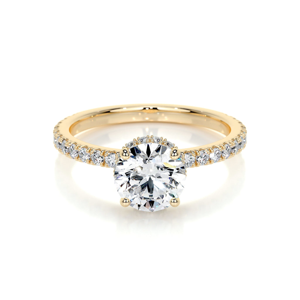 Round Pave Lab Grown Diamond Engagement Ring