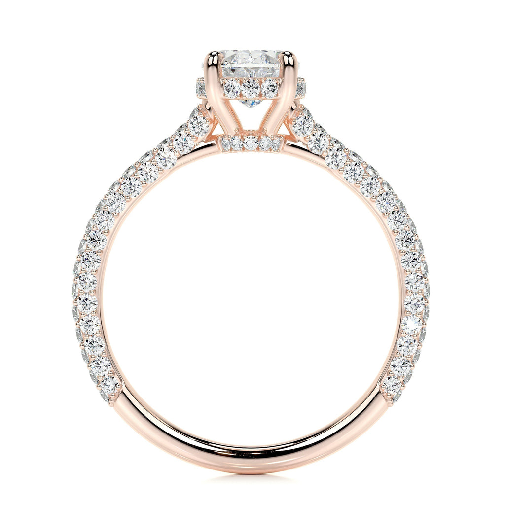 Oval Triple Pave Lab Grown Diamond Engagement Ring