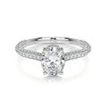 Oval Triple Pave Lab Grown Diamond Engagement Ring