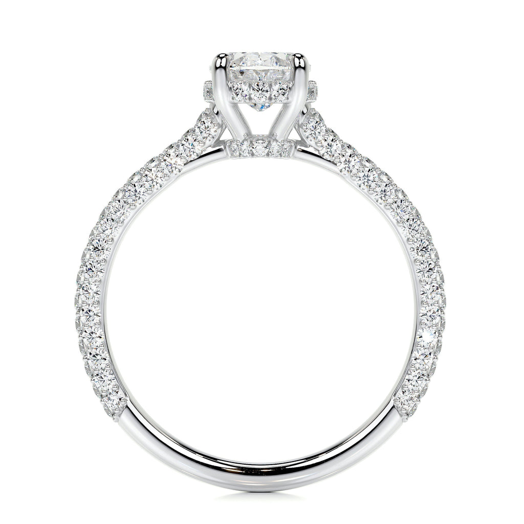 Oval Triple Pave Lab Grown Diamond Engagement Ring