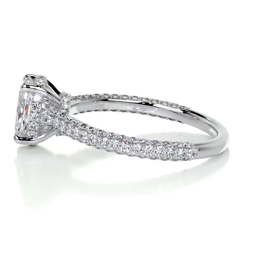 Oval Triple Pave Lab Grown Diamond Engagement Ring
