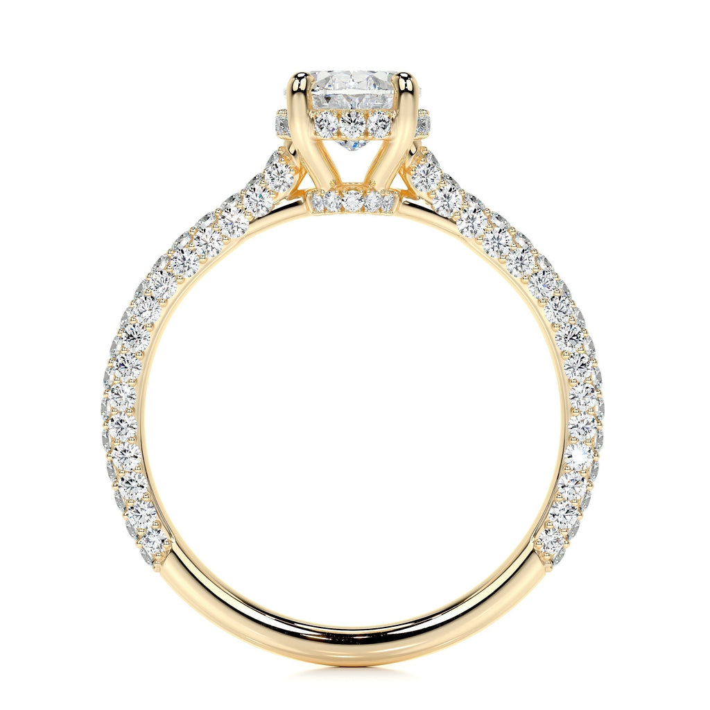 Oval Triple Pave Lab Grown Diamond Engagement Ring
