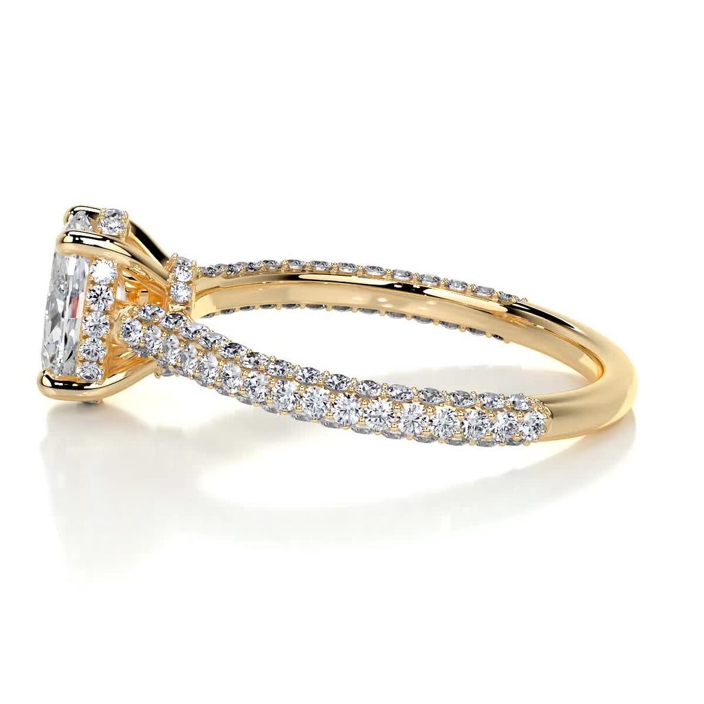 Oval Triple Pave Lab Grown Diamond Engagement Ring