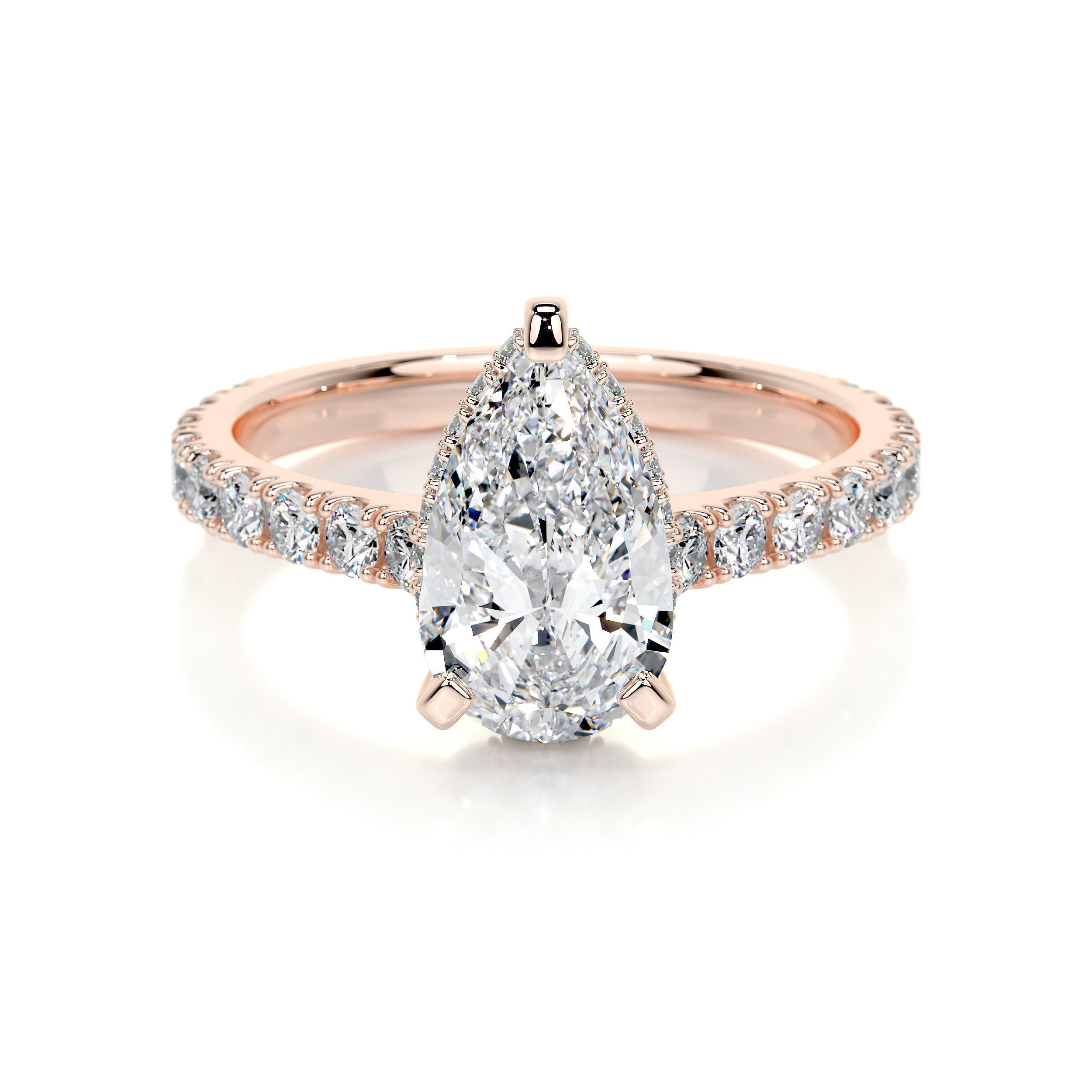 Pear Pave Lab Grown Diamond Engagement Ring