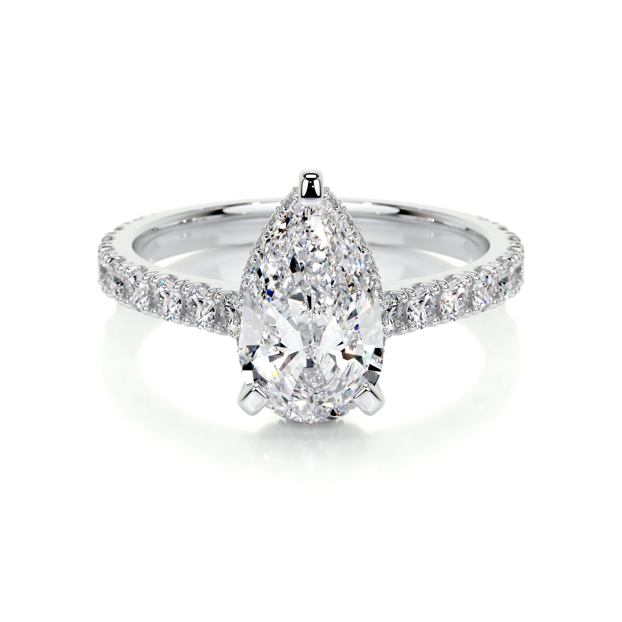 Pear Pave Lab Grown Diamond Engagement Ring