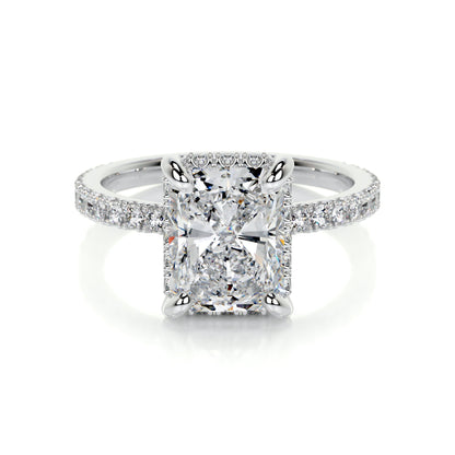 2.0 CT Radiant Hidden Halo CVD E/VS2 Diamond Engagement Ring 1