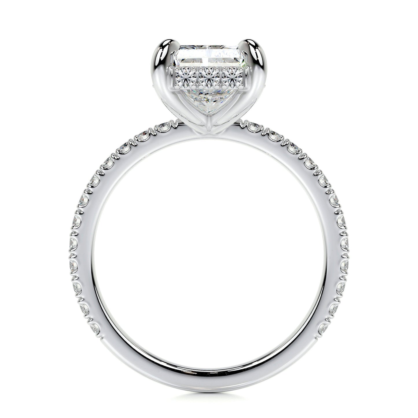 2.0 CT Radiant Hidden Halo CVD E/VS2 Diamond Engagement Ring 5