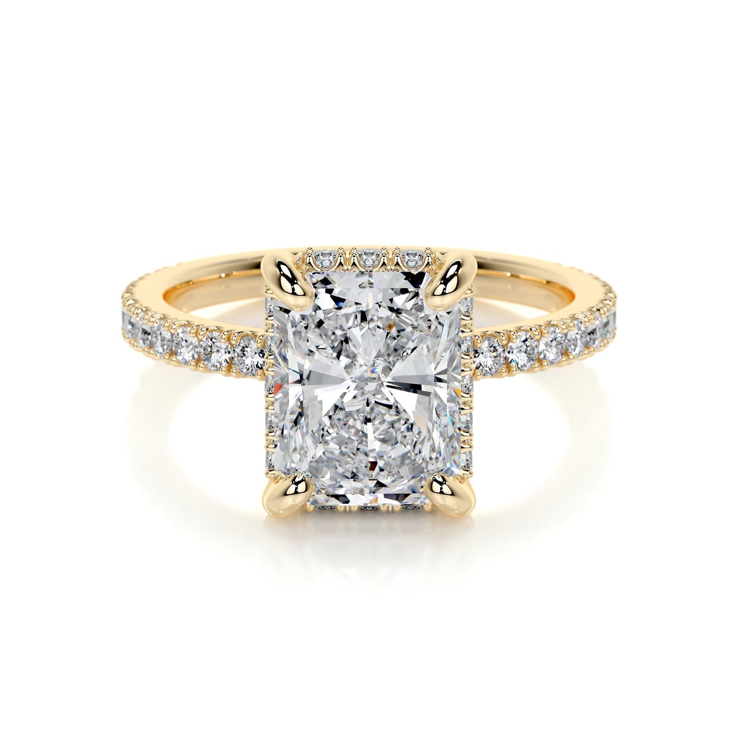 2.0 CT Radiant Hidden Halo CVD E/VS2 Diamond Engagement Ring 7