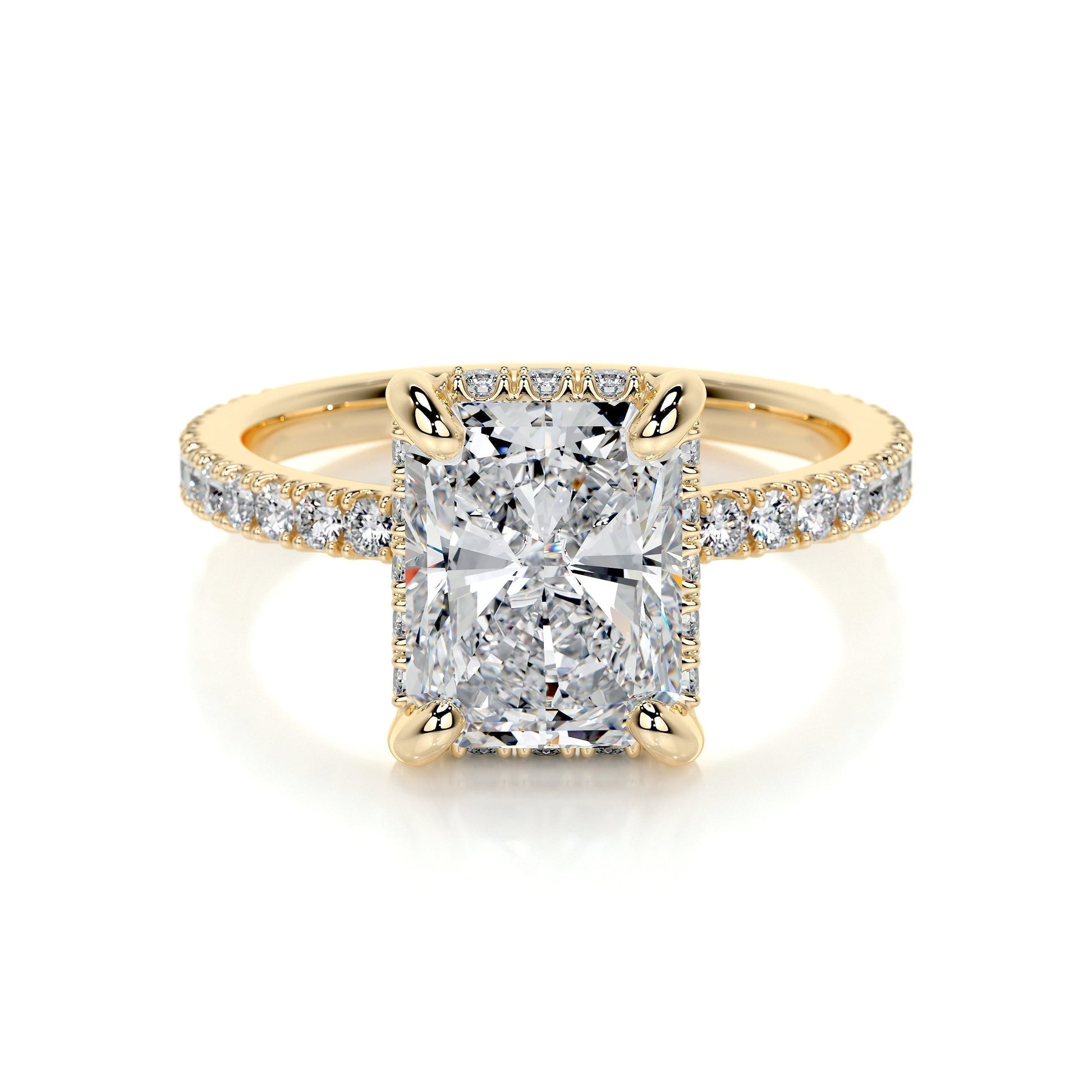 2.0 CT Radiant Hidden Halo CVD E/VS2 Diamond Engagement Ring 7