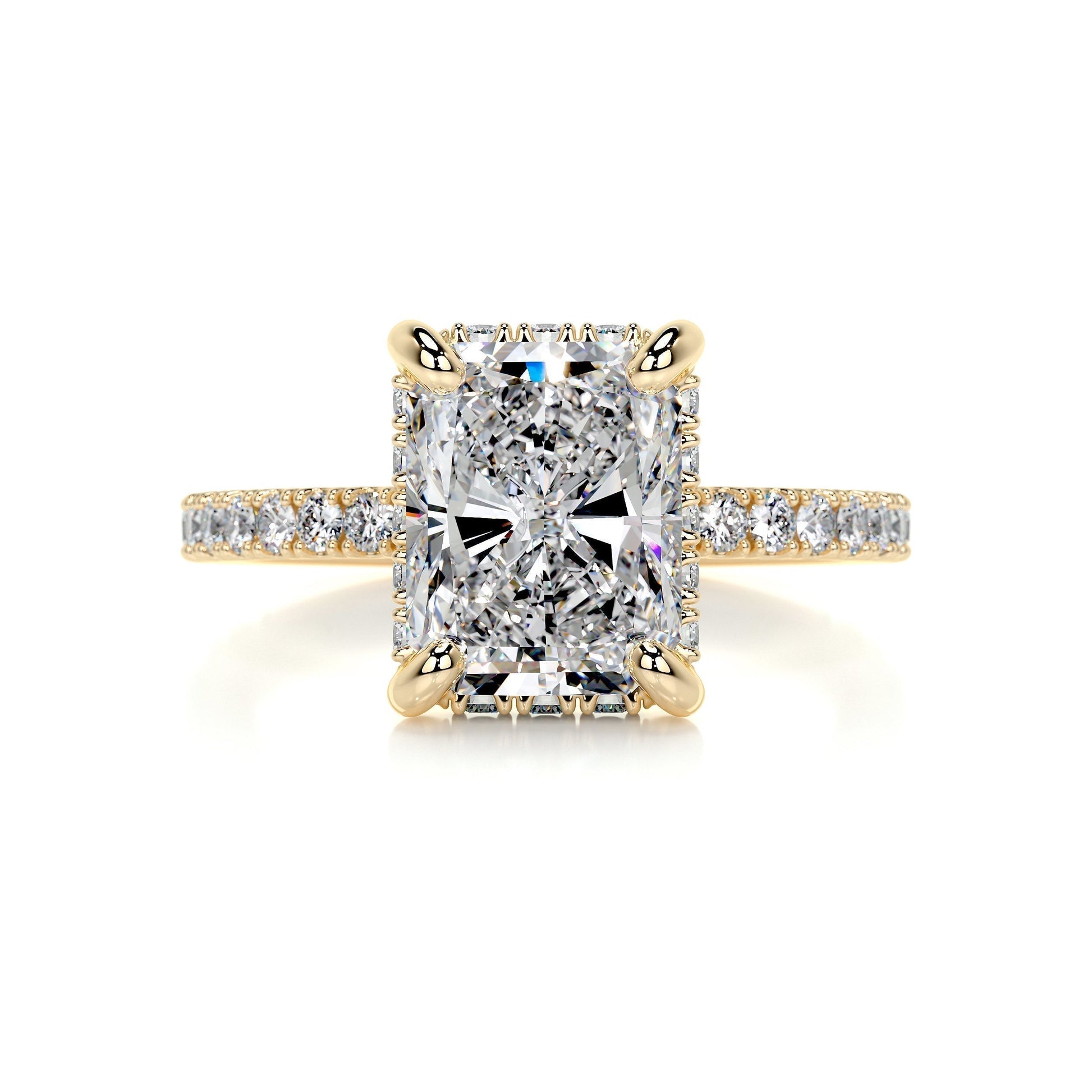 2.0 CT Radiant Hidden Halo CVD E/VS2 Diamond Engagement Ring 6
