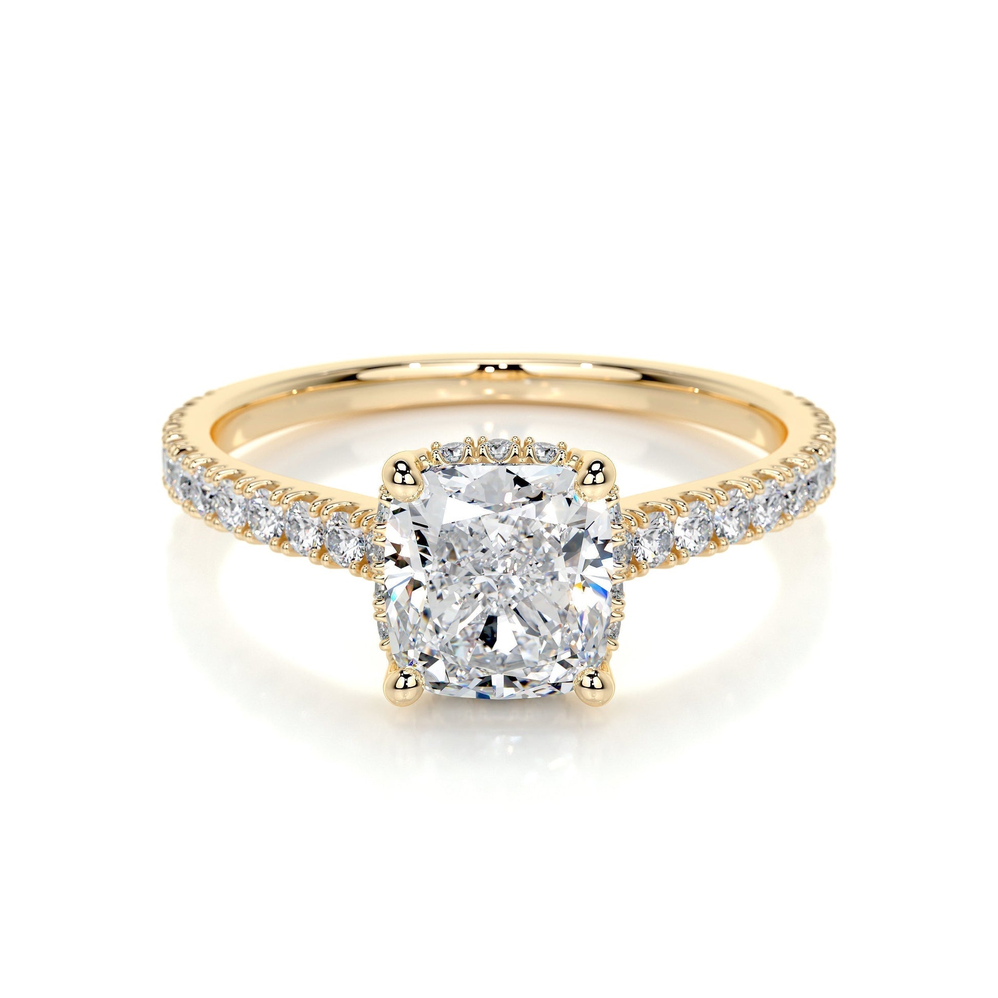 1.50 CT Cushion Hidden Halo CVD E/VS2 Diamond Engagement Ring 6