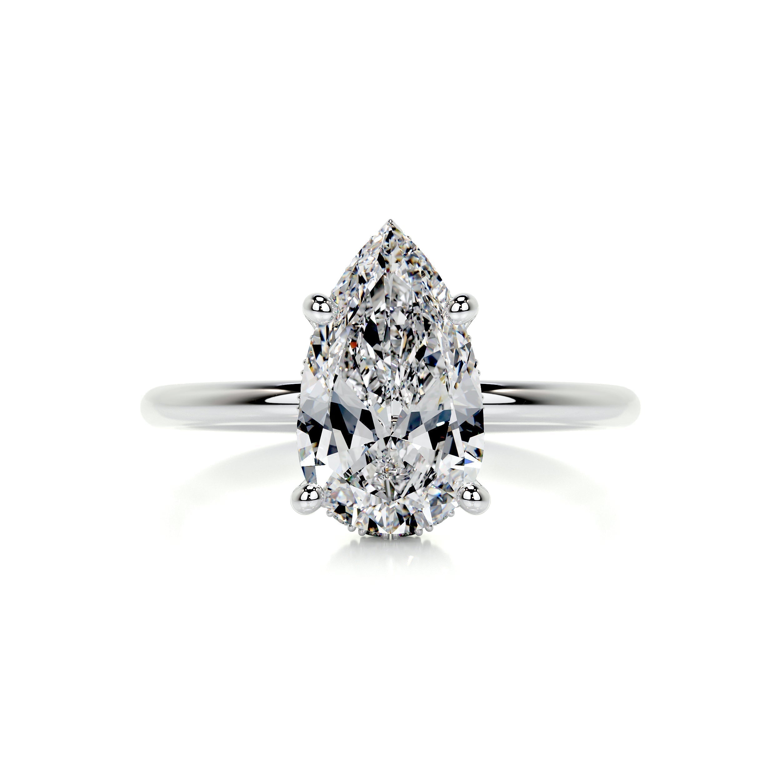 Pear Hidden Halo Lab Grown Diamond Engagement Ring